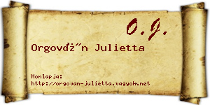 Orgován Julietta névjegykártya